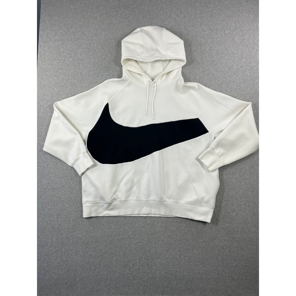 Nike Sportsewear Swoosh Tech Fleece Hoodie Mens 2XL White Sweatshirt DD8222-100